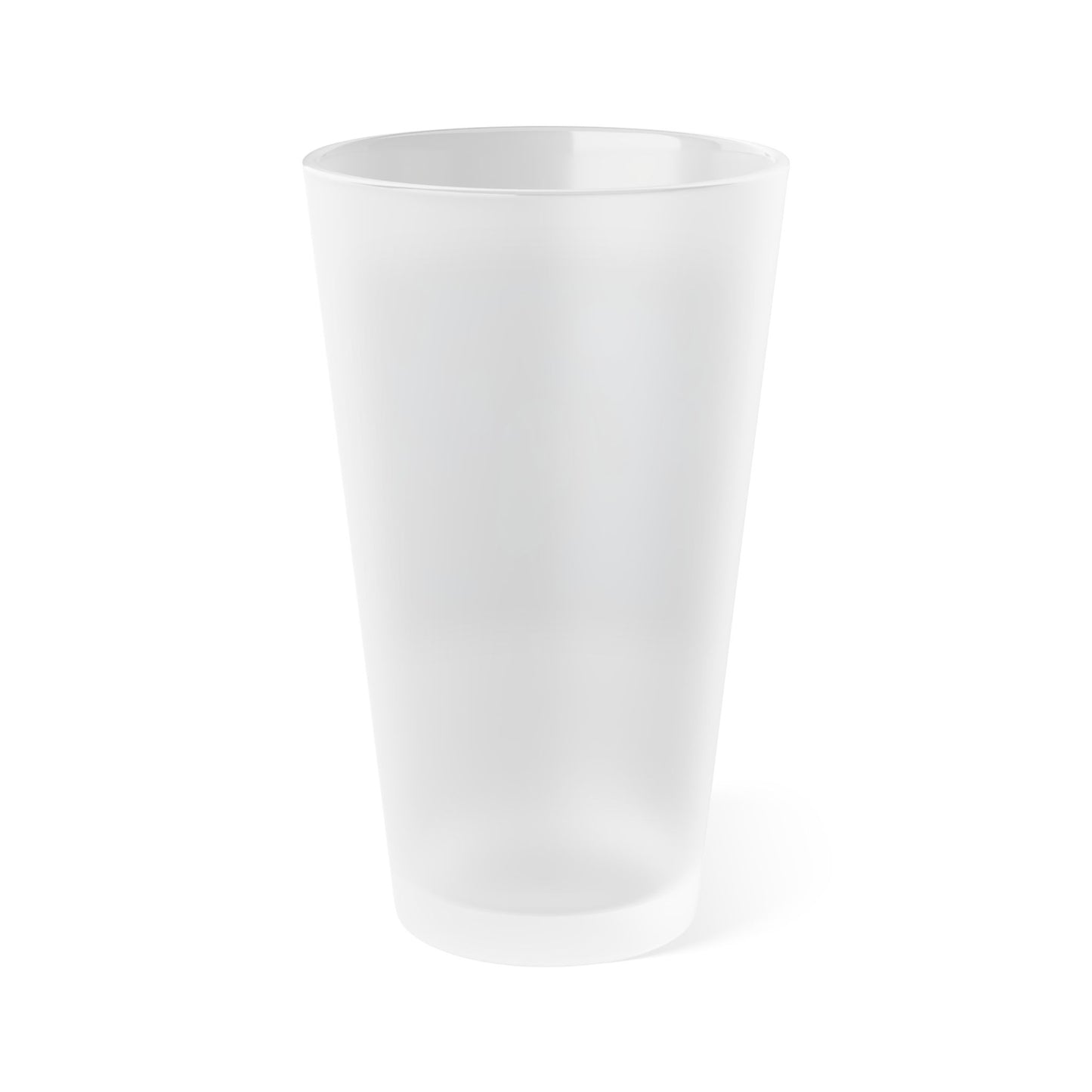 Frosted 16oz Pint Glass — Blue Floral Leopard Design