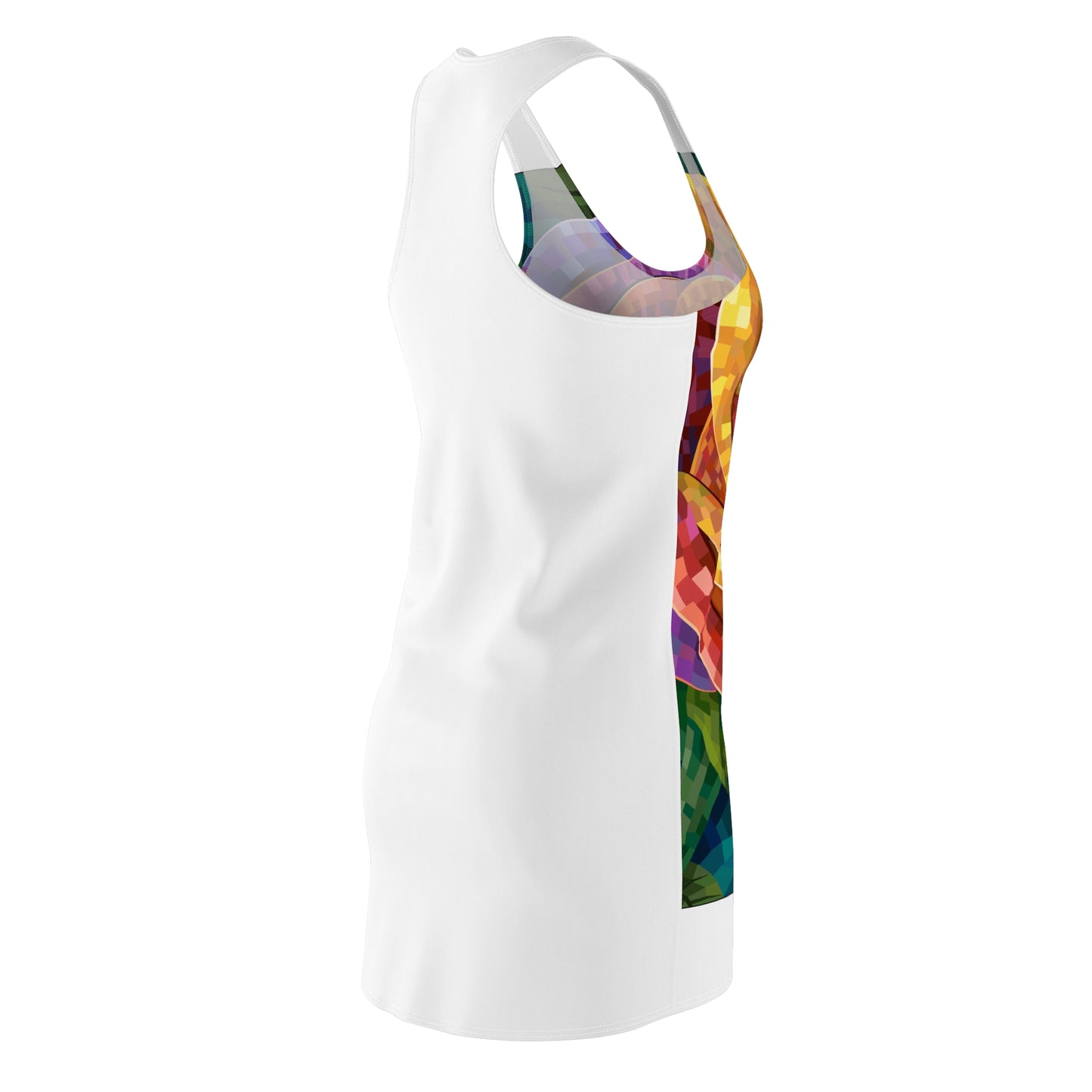 Racerback Dress — Vibrant Mosaic Rose Floral Print