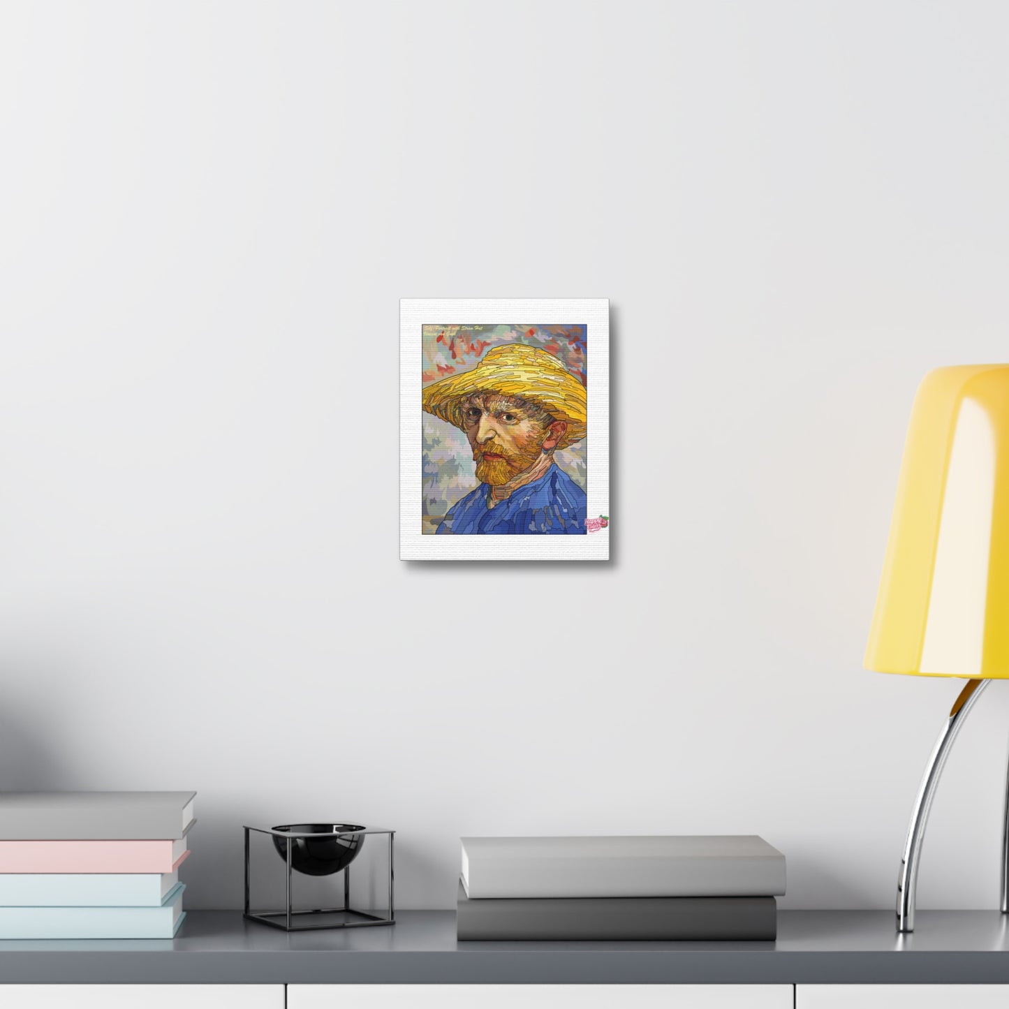Vincent van Gogh Straw Hat Portrait - Stretched Canvas Art Print