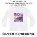 Youth Long Sleeve Tee — Colorful Lighthouse Sunset Graphic Printify