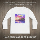 Youth Long Sleeve Tee — Colorful Lighthouse Sunset Graphic Printify