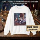 Gothic Cozy Vampire Reading Crewneck Sweatshirt Printify