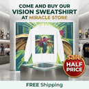 Vision-Inspired Crewneck Sweatshirt — Retro Comic Superhero Graphic Printify