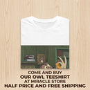 T-Shirt — Vintage Cartoon Owl & Fox Illustration Graphic Tee Printify