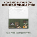 T-Shirt — Vintage Cartoon Owl & Fox Illustration Graphic Tee Printify
