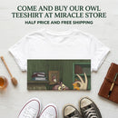 T-Shirt — Vintage Cartoon Owl & Fox Illustration Graphic Tee Printify