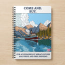 Lake Steamship Scenic A5 Spiral Notebook — Mountain Boat Journal Printify