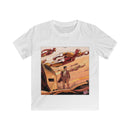 Kids Tee — Retro Superhero Flight Scene Graphic Printify