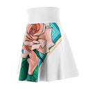 Rose Garden Skater Skirt — Floral Pink Rose AOP Skirt Printify
