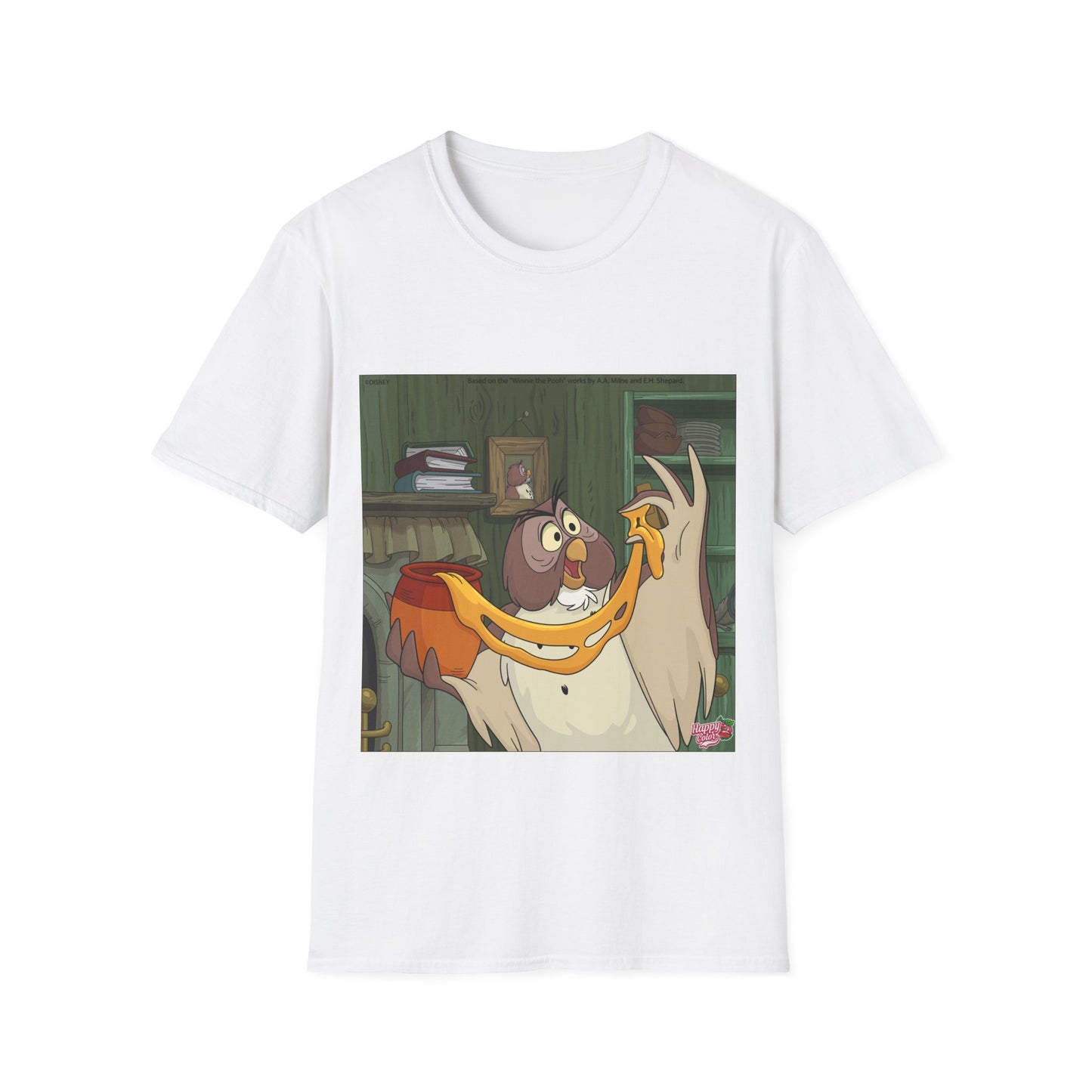 T-Shirt — Vintage Cartoon Owl & Fox Illustration Graphic Tee