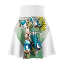 Fantasy Anime Skater Skirt — Whimsical Girl with Birds AOP Printify
