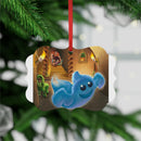 Cute Blue Ghost Fantasy Christmas Ornament