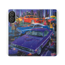 Classic Car Rainy City Flip Case