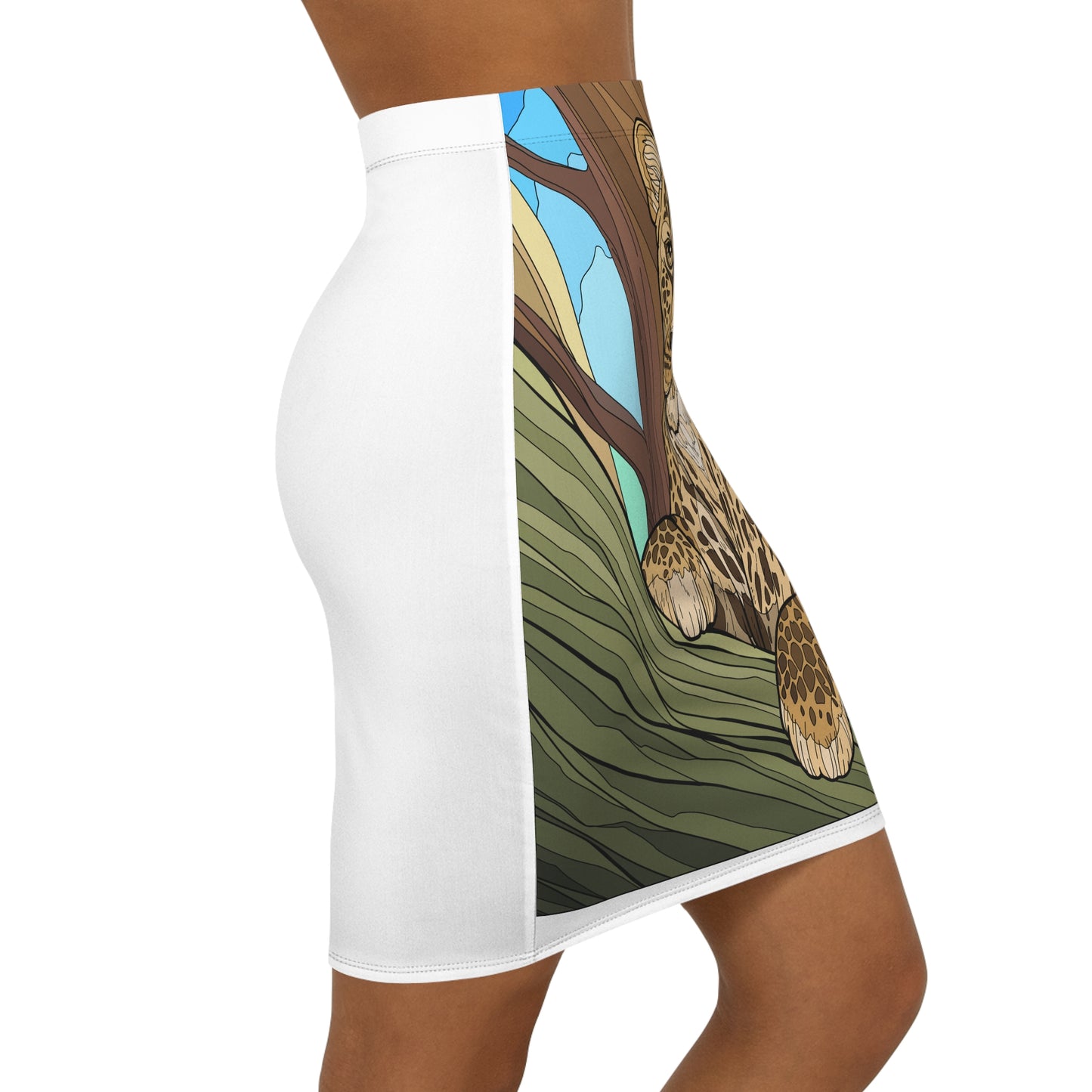 Women's Mid-Waist Pencil Skirt (AOP)