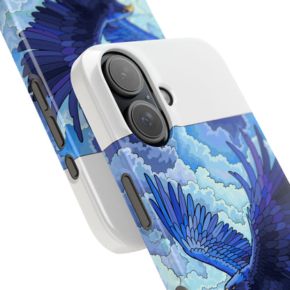 Eagle Flight Phone Case — Blue Sky Raven Art Snap Case