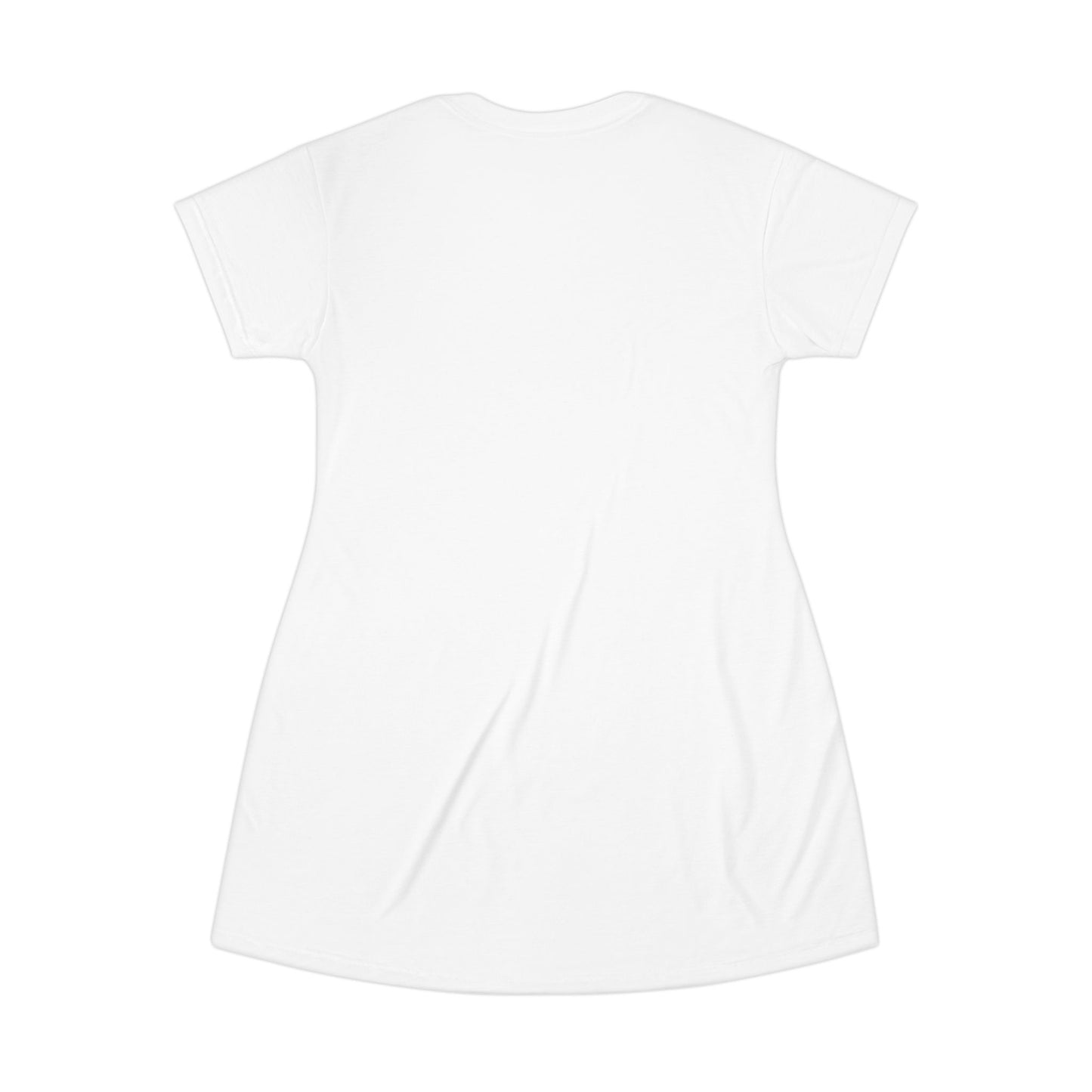 Coastal Village Scenic T‑Shirt Dress — Sea View Illustration AOP