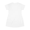 Coastal Village Scenic T‑Shirt Dress — Sea View Illustration AOP Printify