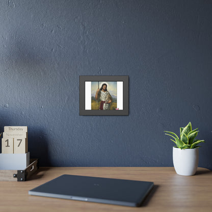 Framed Jesus the Good Shepherd Poster - Religious Wall Art for Home, Church, Easter Gifts