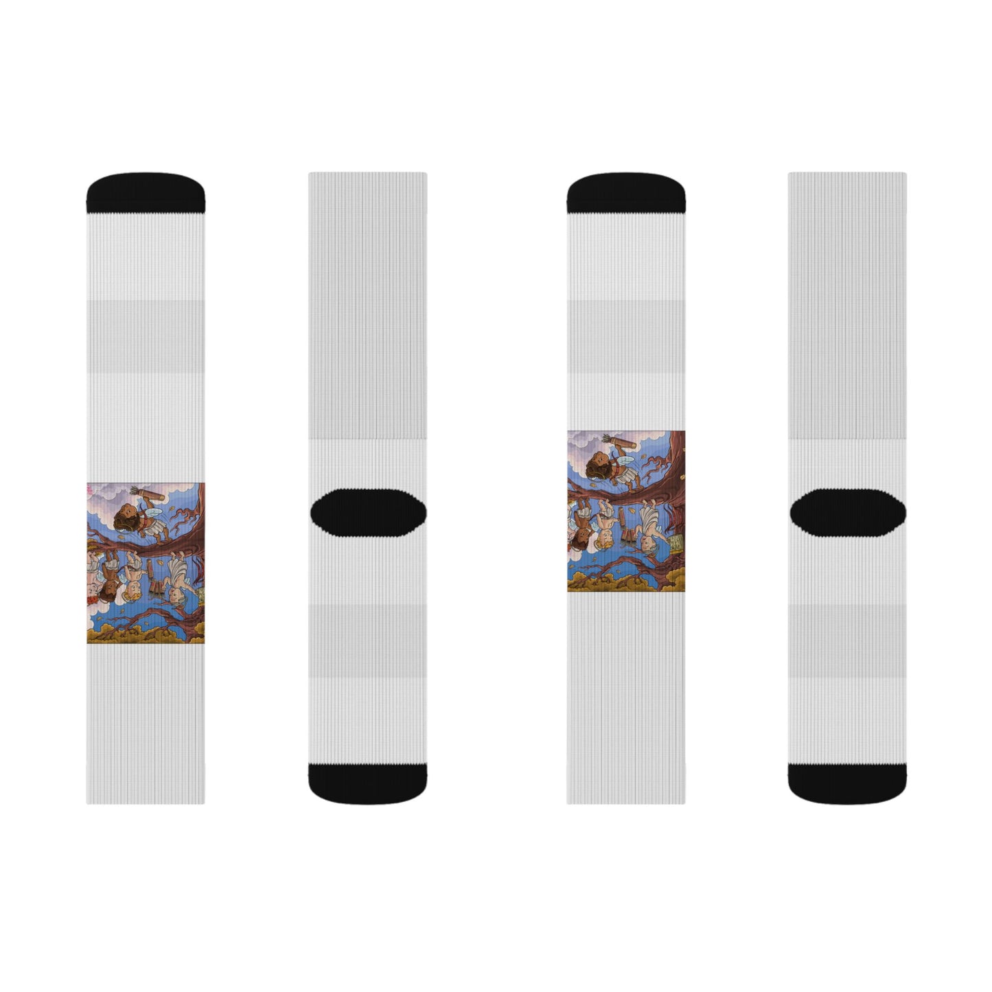 Sublimation Socks — Renaissance Ceiling Art Crew Socks (Custom Printed)
