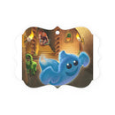 Cute Blue Ghost Fantasy Christmas Ornament