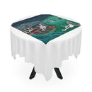 Ghostly Graveyard Bar Tablecloth — Halloween Cemetery Party Decor Printify