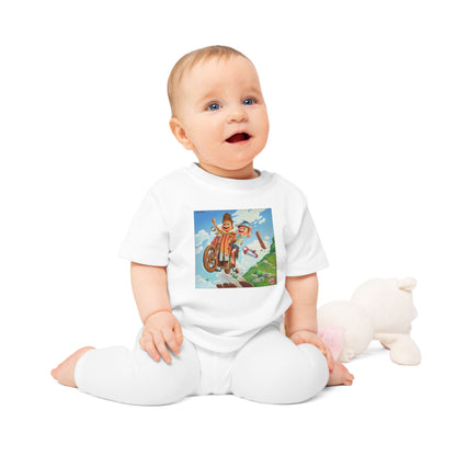 Adventure Bike Baby T-Shirt — Cute Cartoon Kids Cycling Print