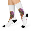 Hot Air Balloon Nightscape Cushioned Crew Socks — Whimsical Travel & Dreamscape Gift Printify