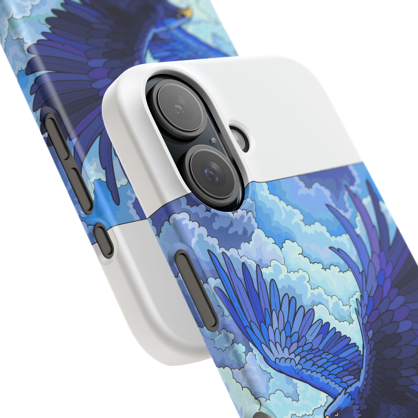 Eagle Flight Phone Case — Blue Sky Raven Art Snap Case