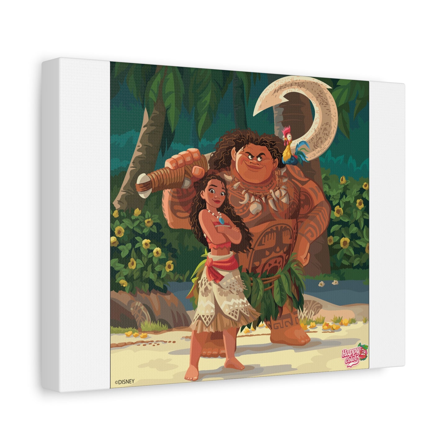 Moana & Maui Beach Matte Canvas Print — Stretched 1.25" Wall Art