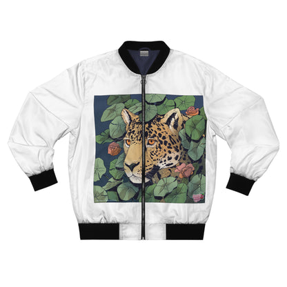 Men's Bomber Jacket — Jungle Leopard & Surreal Elephant Art AOP