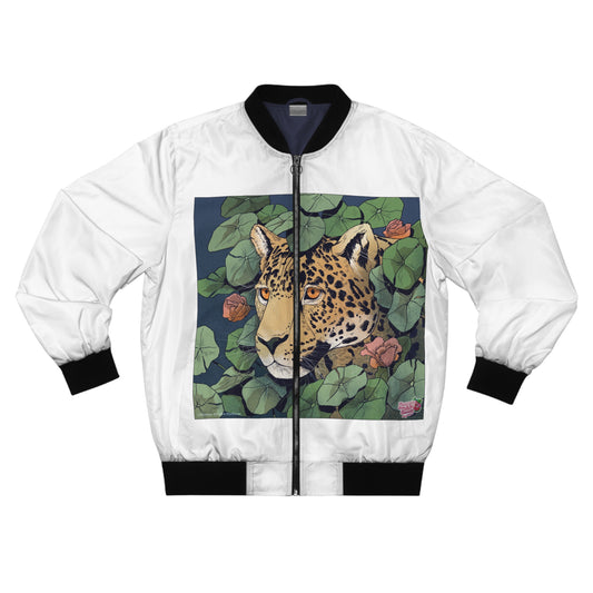Men's Bomber Jacket — Jungle Leopard & Surreal Elephant Art AOP
