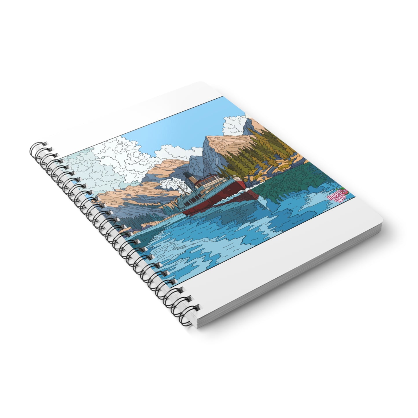 Lake Steamship Scenic A5 Spiral Notebook — Mountain Boat Journal