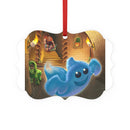 Cute Blue Ghost Fantasy Christmas Ornament