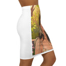 Floral Portrait Pencil Skirt — Retro Girl Illustration AOP Printify
