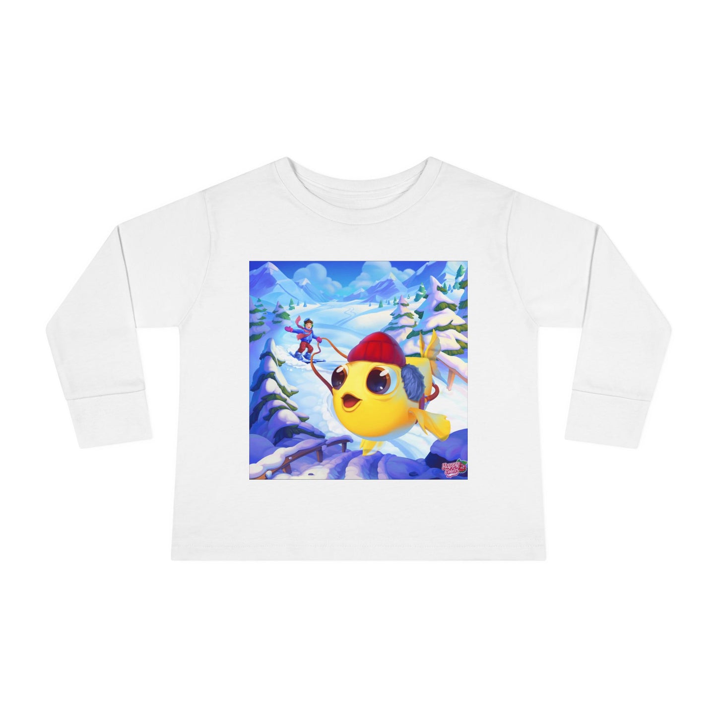 Cute Ski Chick Toddler Long Sleeve Tee — Winter Snowy Adventure Shirt