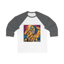 Unisex 34 Sleeve Baseball Tee featuring a graphic of a powerful villain with an iconic gauntlet.