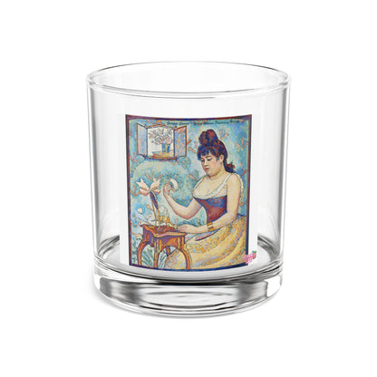 Vintage Art Lady Rocks Glass — 10oz Retro Impressionist Cocktail Tumbler