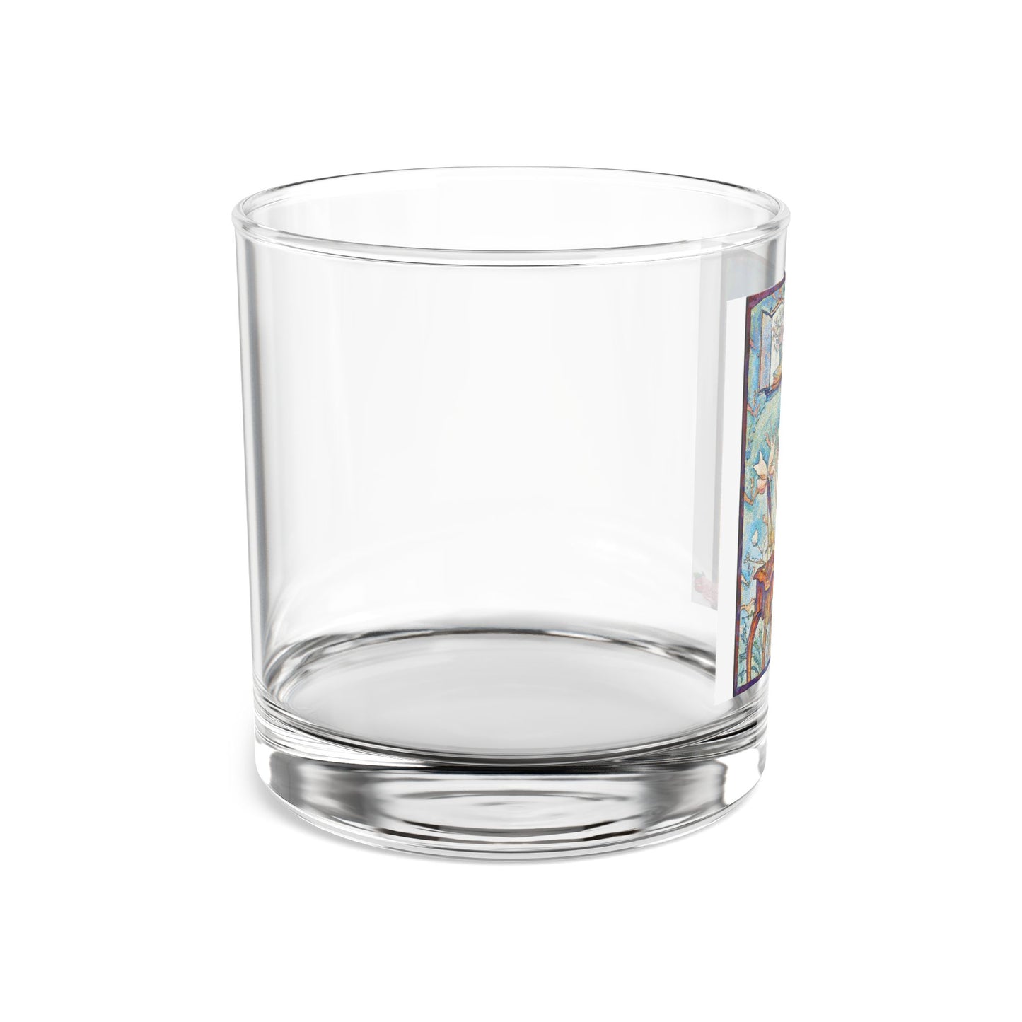Vintage Art Lady Rocks Glass — 10oz Retro Impressionist Cocktail Tumbler
