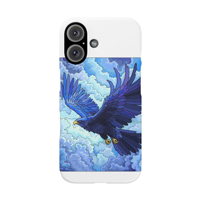 Eagle Flight Phone Case — Blue Sky Raven Art Snap Case