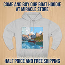 Mountain Lake Hoodie — Scenic Canoe Print Fleece Pullover Printify