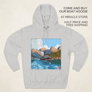Mountain Lake Hoodie — Scenic Canoe Print Fleece Pullover Printify