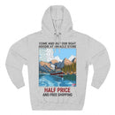 Mountain Lake Hoodie — Scenic Canoe Print Fleece Pullover Printify