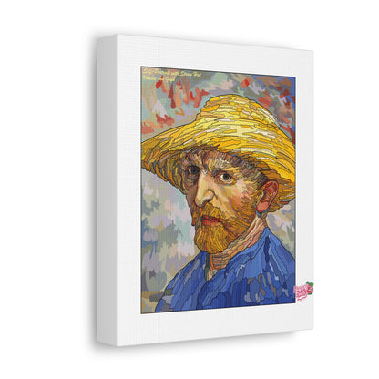 Vincent van Gogh Straw Hat Portrait - Stretched Canvas Art Print