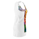 Racerback Dress — Vibrant Mosaic Rose Floral Print Printify