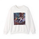 Gothic Cozy Vampire Reading Crewneck Sweatshirt Printify