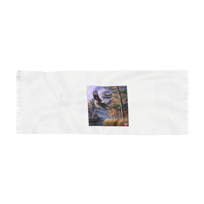 Eagle Mountain Light Scarf — Scenic Flying Eagle Nature Print