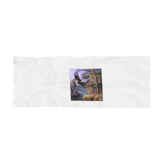 Eagle Mountain Light Scarf — Scenic Flying Eagle Nature Print