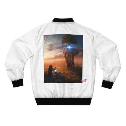 Men's Bomber Jacket — Jungle Leopard & Surreal Elephant Art AOP