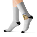Vintage Western Cowboy Sublimation Socks — Novelty Graphic Crew Socks Printify