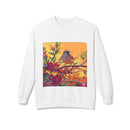 Bird on Branch Crewneck Sweatshirt — Colorful Songbird Art Pullover Printify